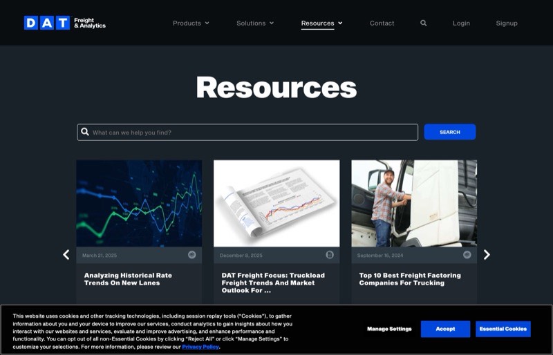 DAT Freight & Analytics Resource Library